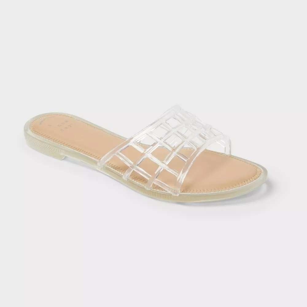 Women's Harbor Jelly Slide Sandals by A New Day | Clear Size 10 New With Tags